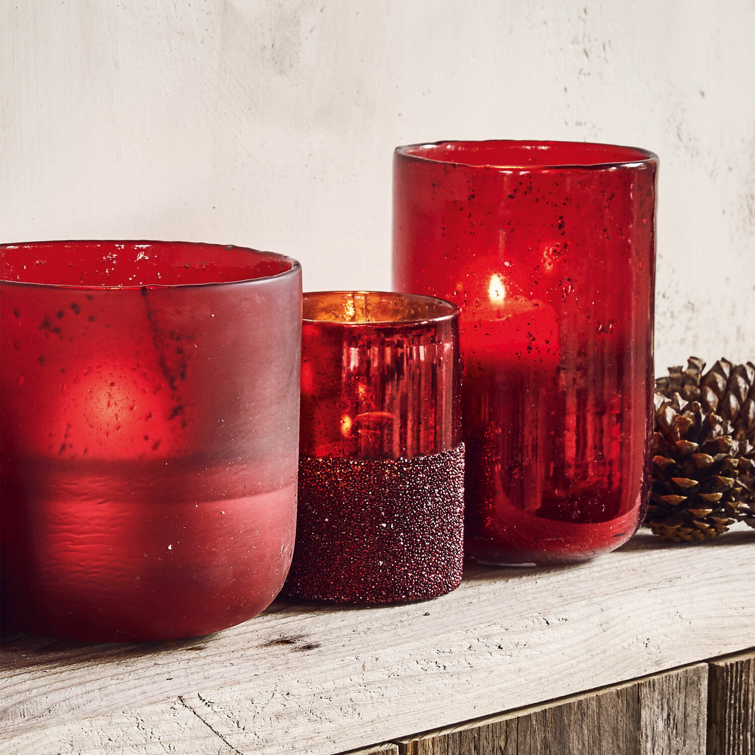 Windlicht 6er Set Paro rot