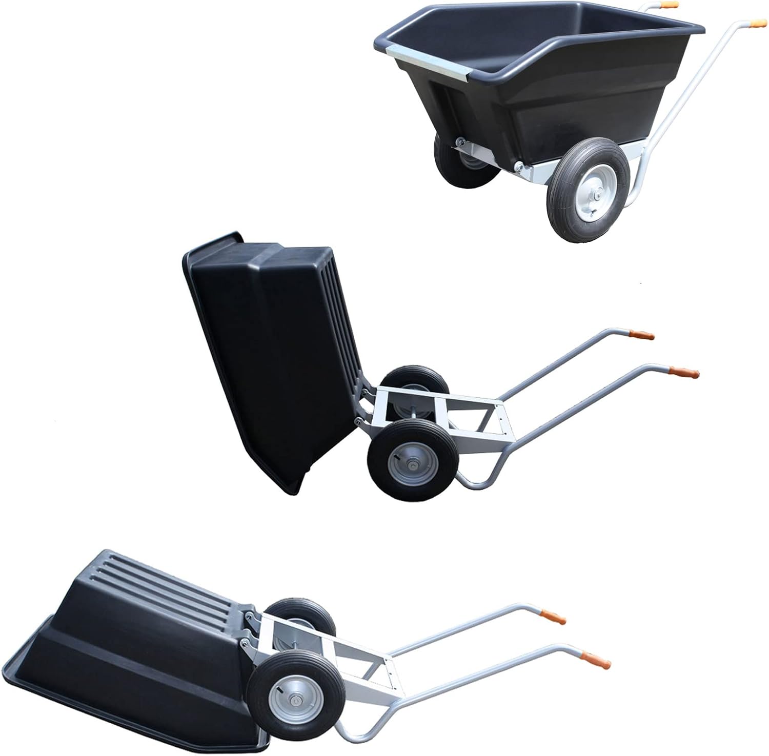 Tipper255 Kippkarre Hofkarre Mistkarre Großmulden-Kippkarre 260 Liter 200 kg Traglast Silber/ Grau