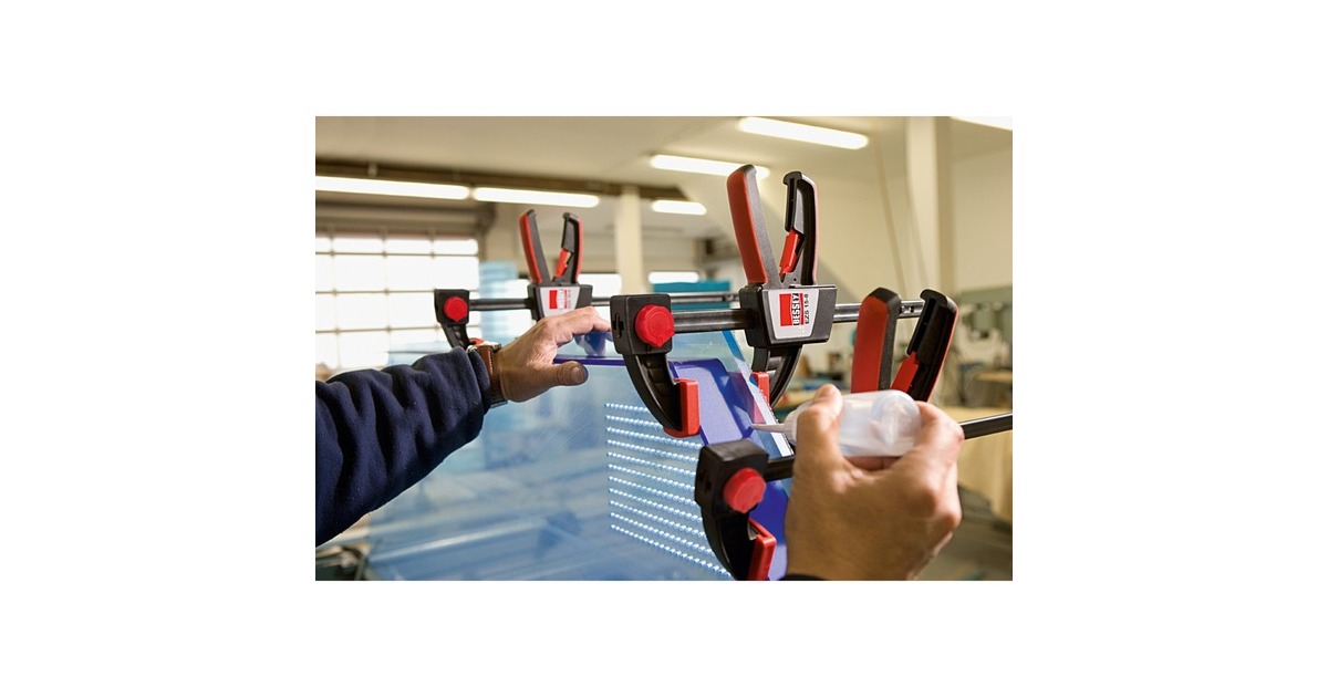 BESSEYEénhands lijmtang EZS15-8 lijmklem  (Zwart/rood)