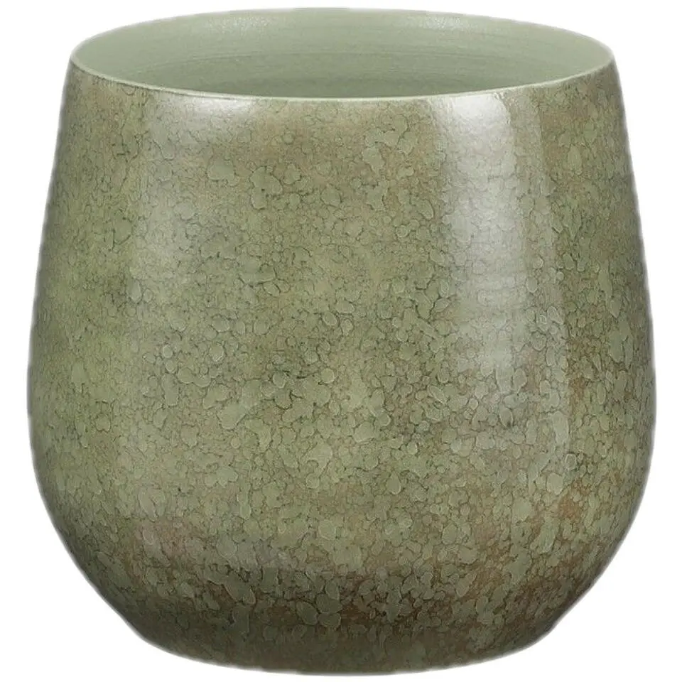 Mica Decorations Plantenpot - Terracotta - groen - 24 x 22 cm