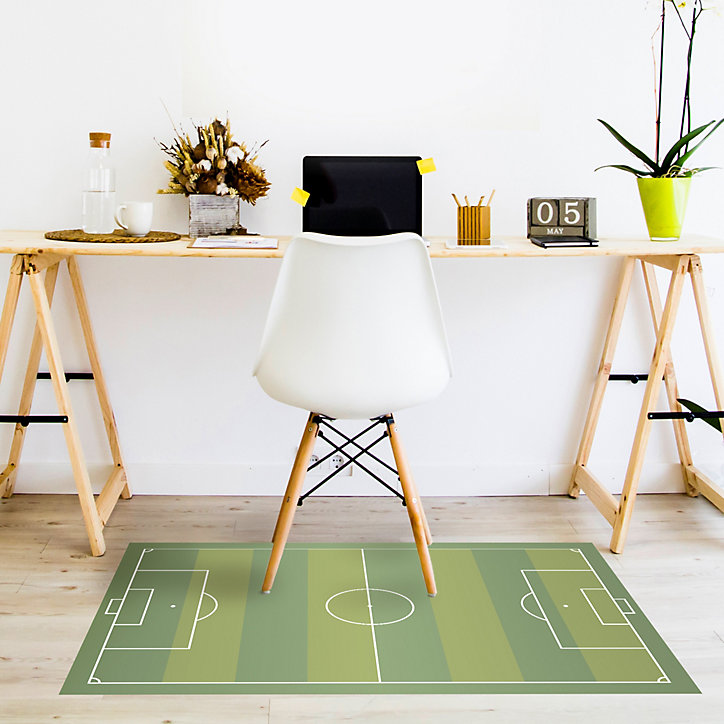 Tapis vinyle motif terrain de football coloris vert L.95x l.66 cm x ep. 2 mm