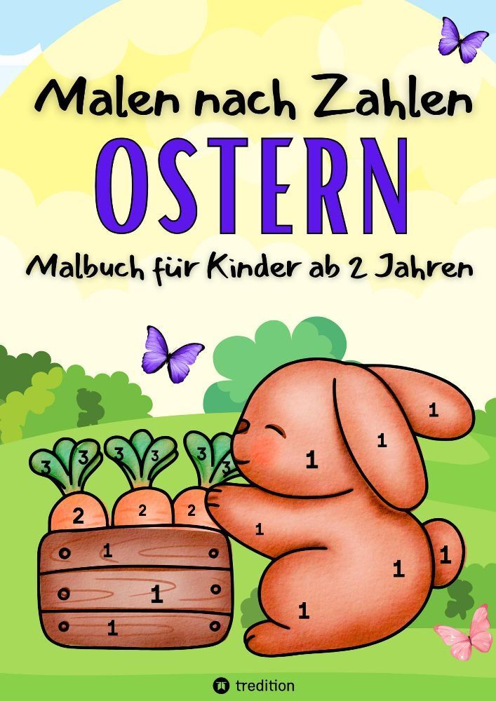 Malbuch Malen nach Zahlen Ostern Malbuch für kleine Mädchen und Jungen Ostergeschenk für Kinder 2-4 Jahren