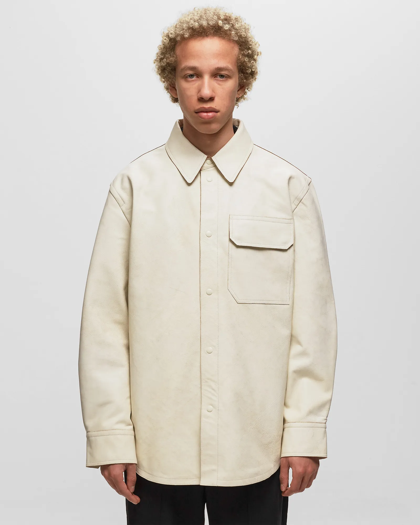 Helmut Lang LEATHER SHIRT.CRCKD
