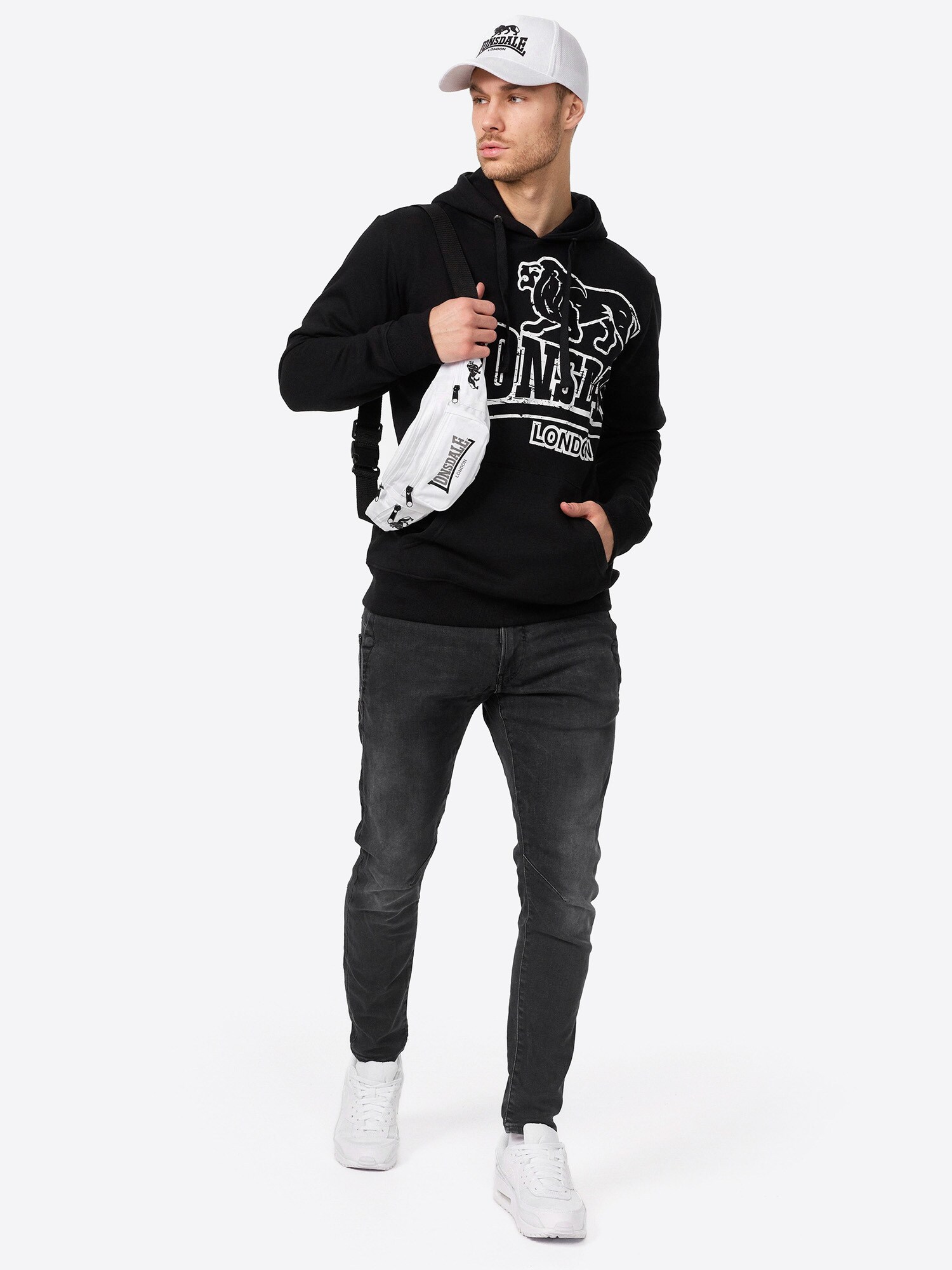 Lonsdale Herren Kapuzensweatshirt schmale Passform TADLEY