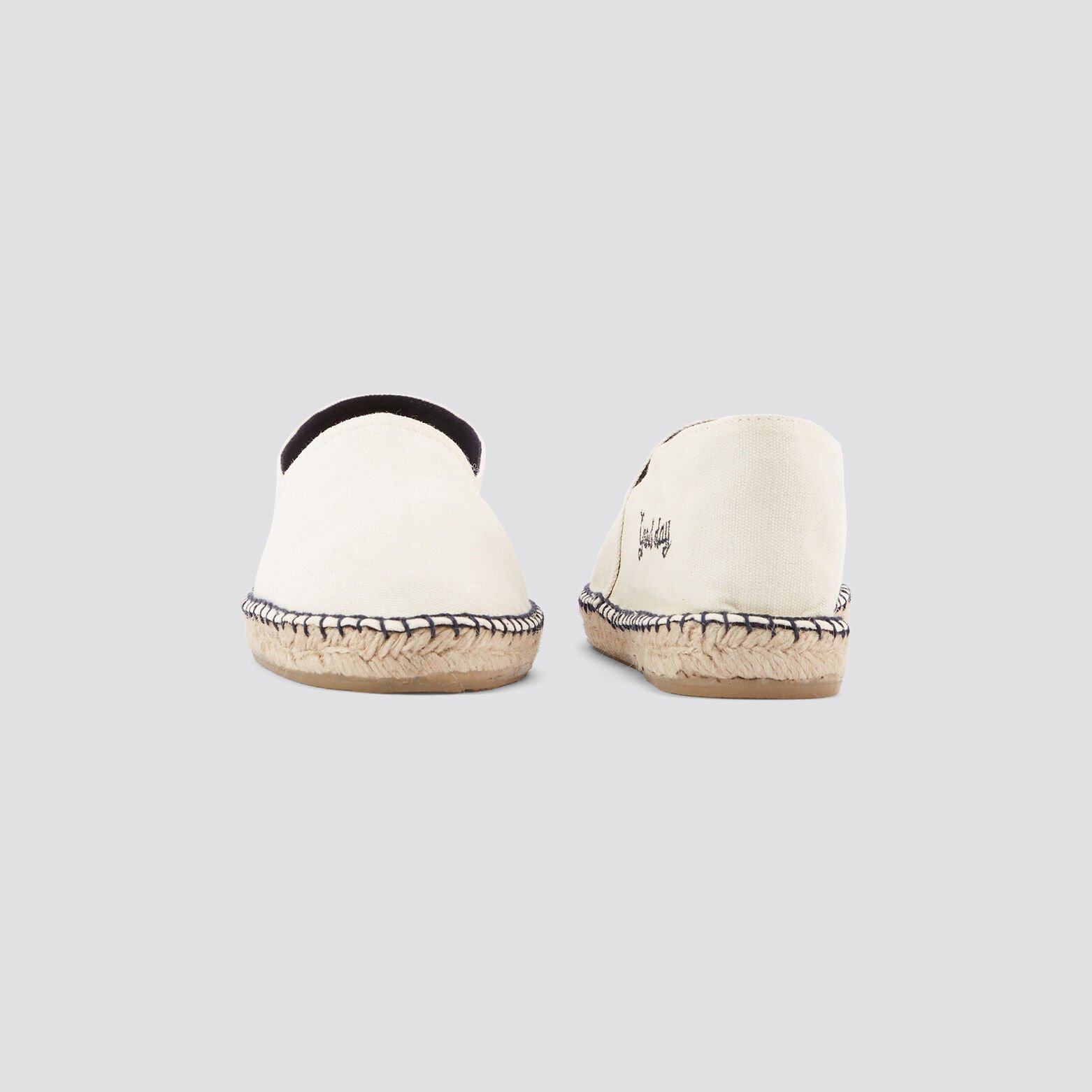 Espadrilles brodées talon Beige