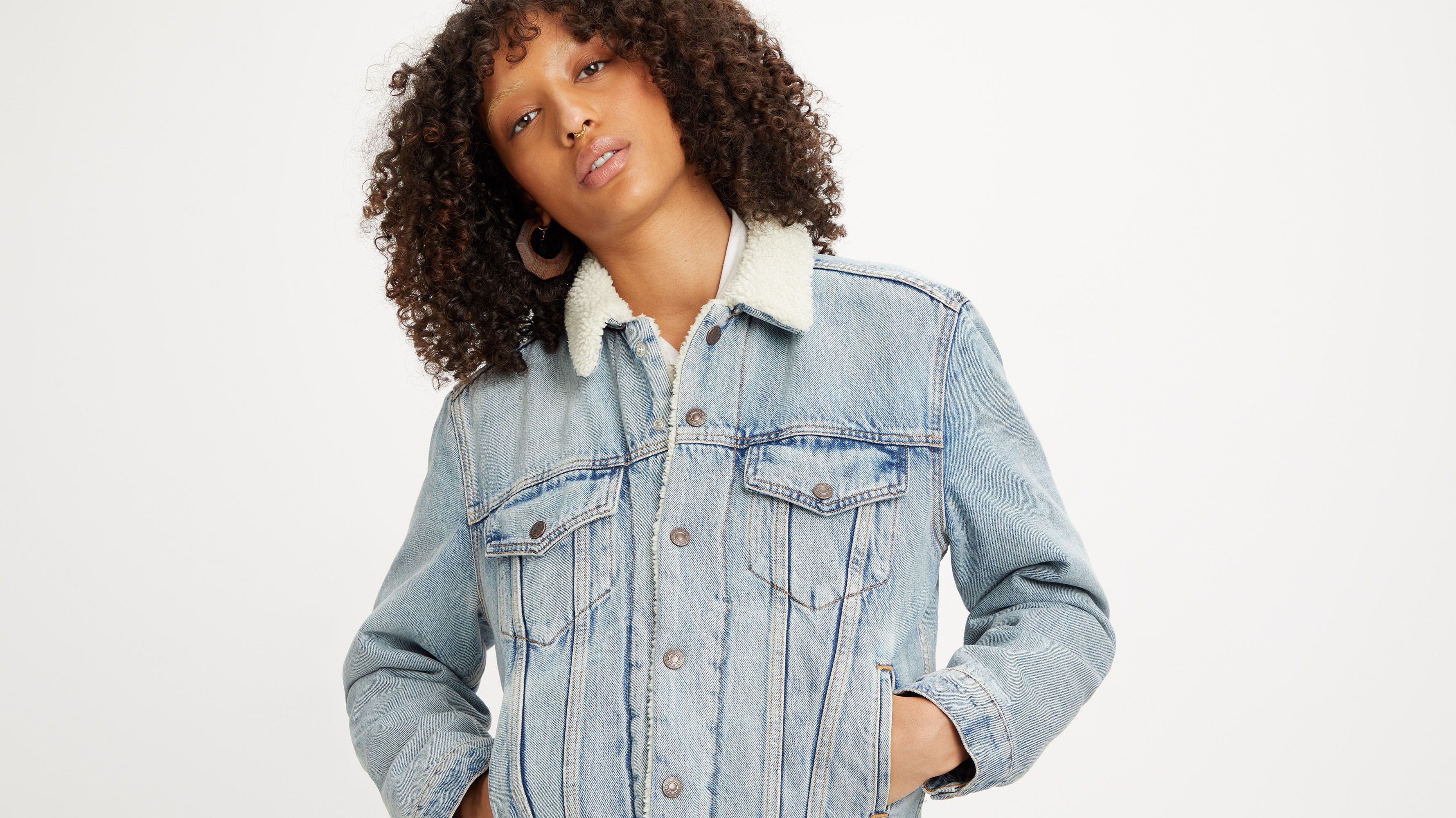 Veste Sherpa Trucker Ex-Boyfriend - Strangerways - Bleu