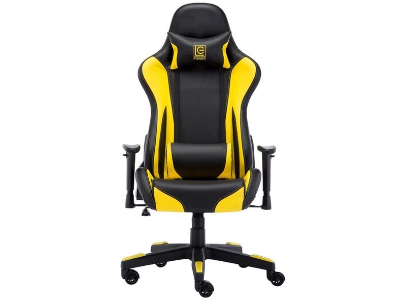 LC-Power Gaming-Stuhl LC-GC-600BY Gelb/Schwarz Ergonomischer Gaming-Stuhl aus PU-Leder mit 120 kg Belastbarkeit