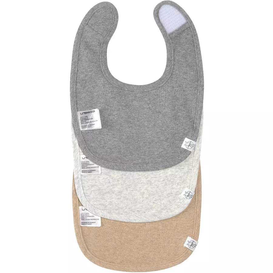 Lässig Lätzchen für Neugeborene 3er Set dunkelgrau hellgrau beige