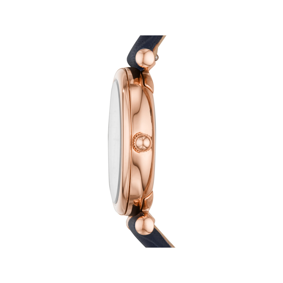 Montre Fossil femme acier doré rose cuir bleu