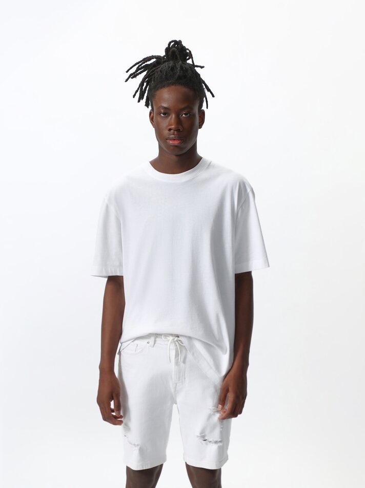 Bermuda jeans skinny stretch - Branca