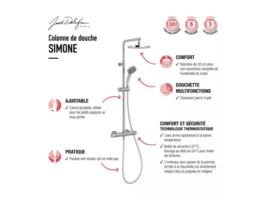 Colonne de douche JACOB DELAFON Simone + nettoyant Briochin