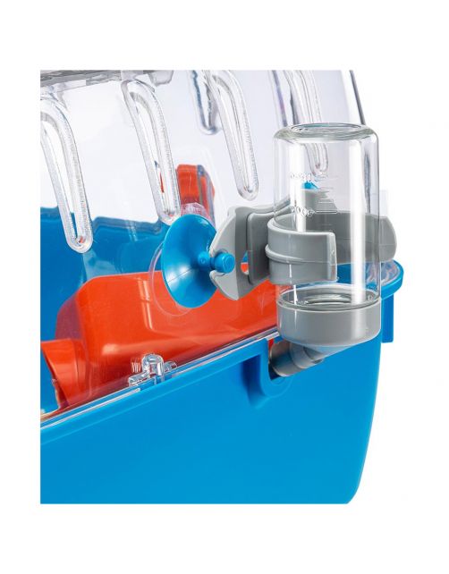 Ferplast Hamsterkooi Combi 2 - Dierenverblijf - 79.5x29.5x26 cm Blauw Oranje