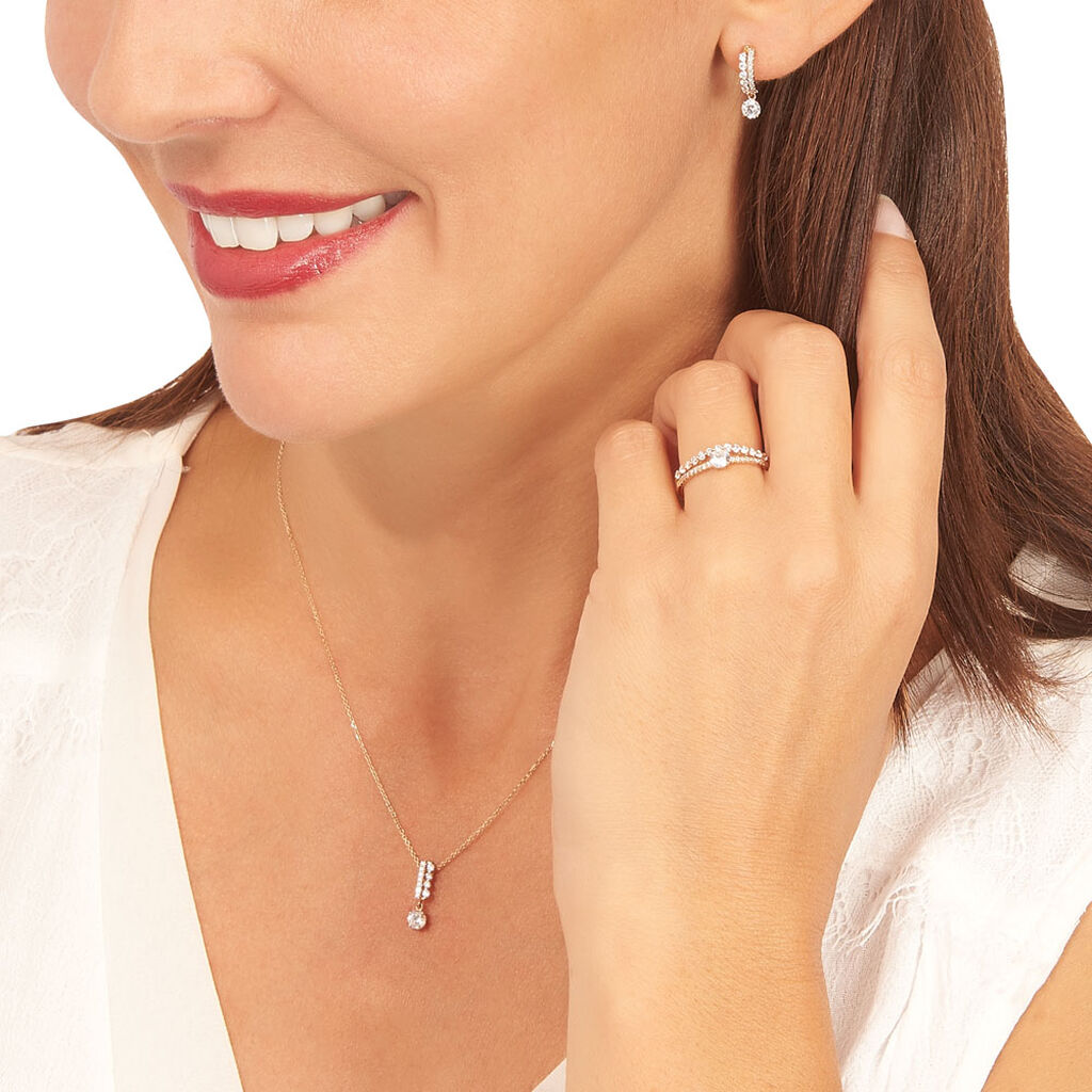 Collier Alie Or Rose Oxyde De Zirconium