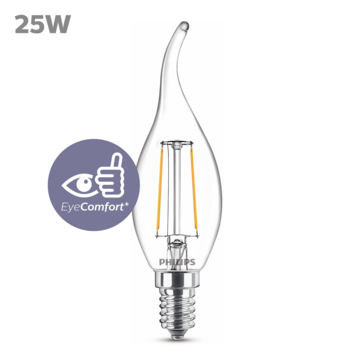 Philips LED kaars E14 1,9W filament helder niet dimbaar