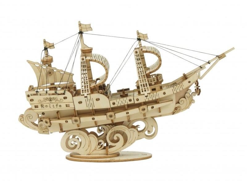 RoboTime Bausatz Segelschiff Segelschiff 3D Puzzle aus Holz