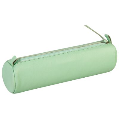 Clairefontaine - Trousse ronde - cuir teinté - vert pistache
