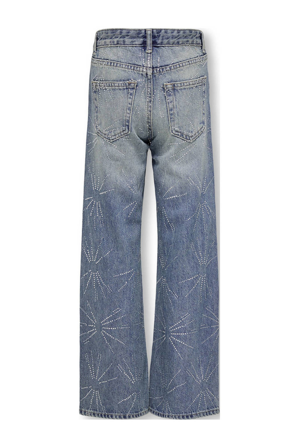 ONLY wide leg regular waist jeans medium blue denim