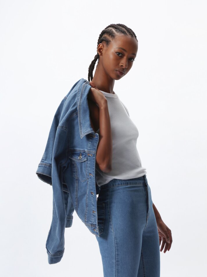 Calça jeans jegging - Azul