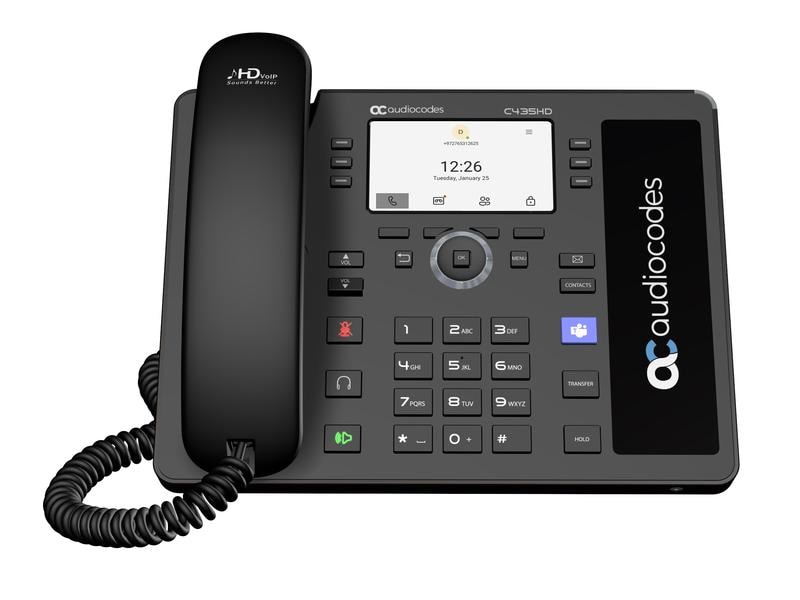 Audiocodes Tischtelefon C435HD Microsoft Teams Schwarz Ein günstiges, Microsoft Teams natives Gerät für den Einstieg/Gemeinschaftsbereiche