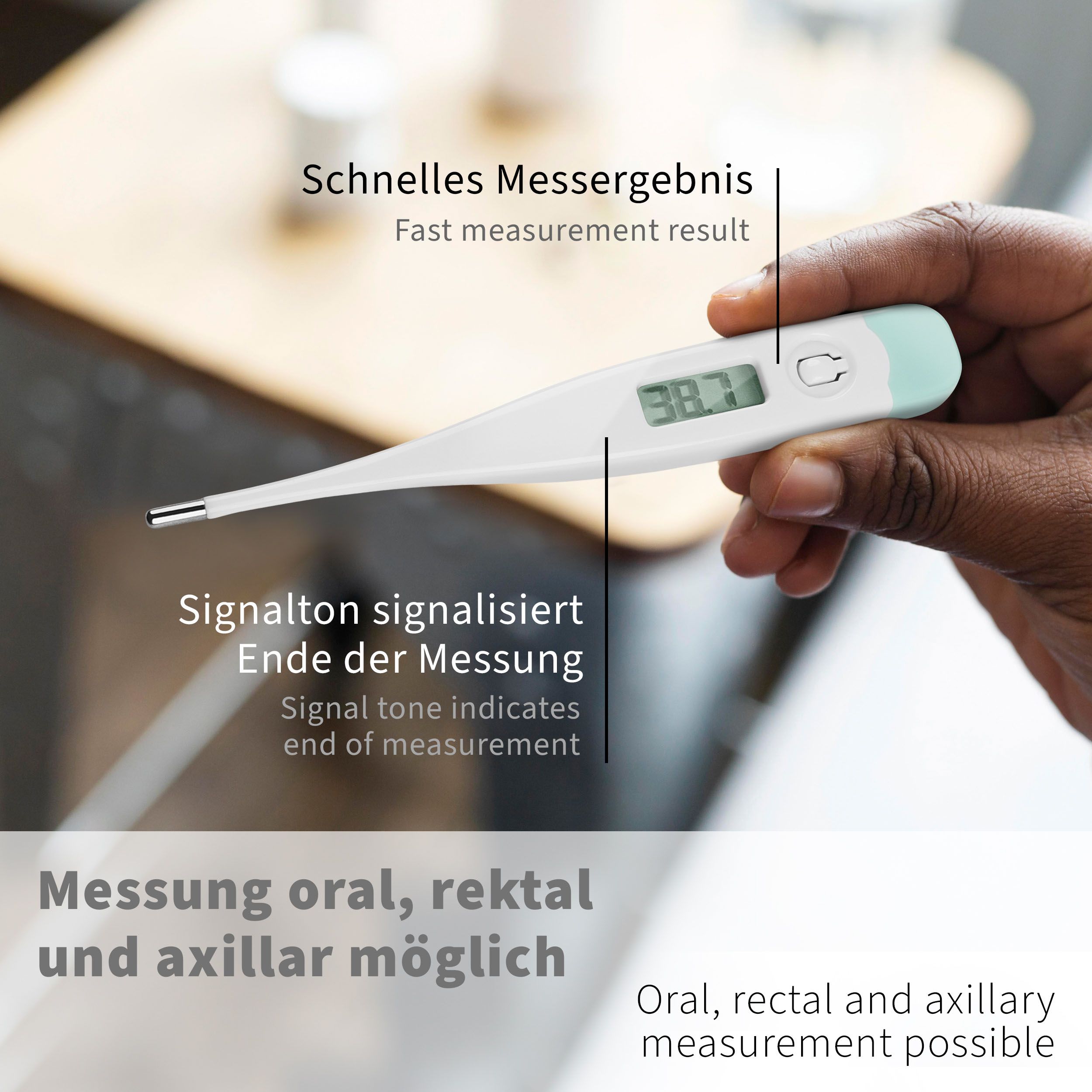 Pulox Digitales Fieberthermometer - Mit LCD-Display und Signalton