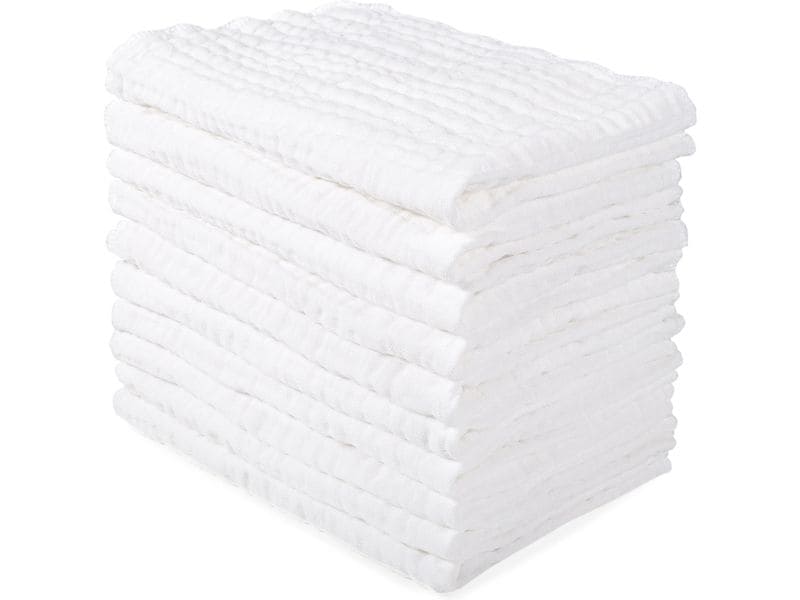 MAKIAN Mulltuch 10-er Pack 35 x 50 cm, Weiss Mullwindeln