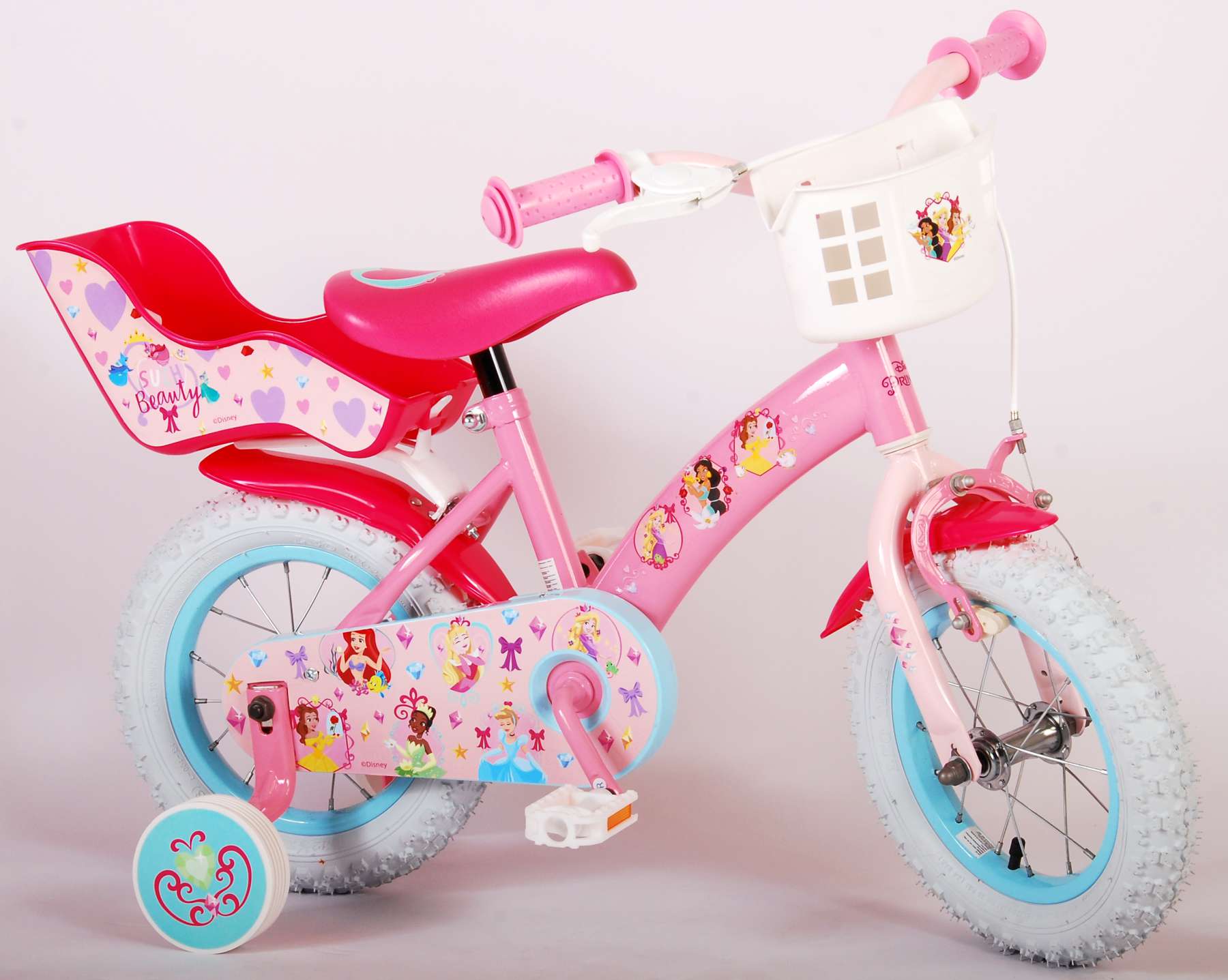 Kinderfahrrad Disney Princess für Mädchen 12 Zoll Kinderrad in Pink
