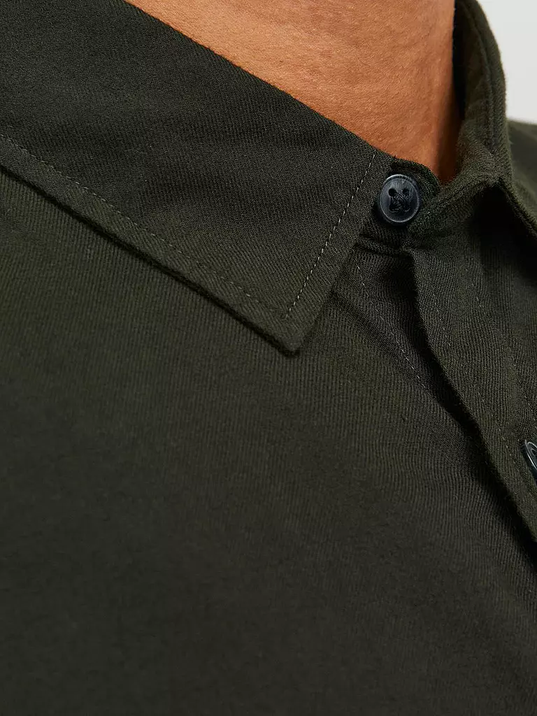 JACK & JONES Hemd Slim Fit JJEGINGHAM  dunkelgrün