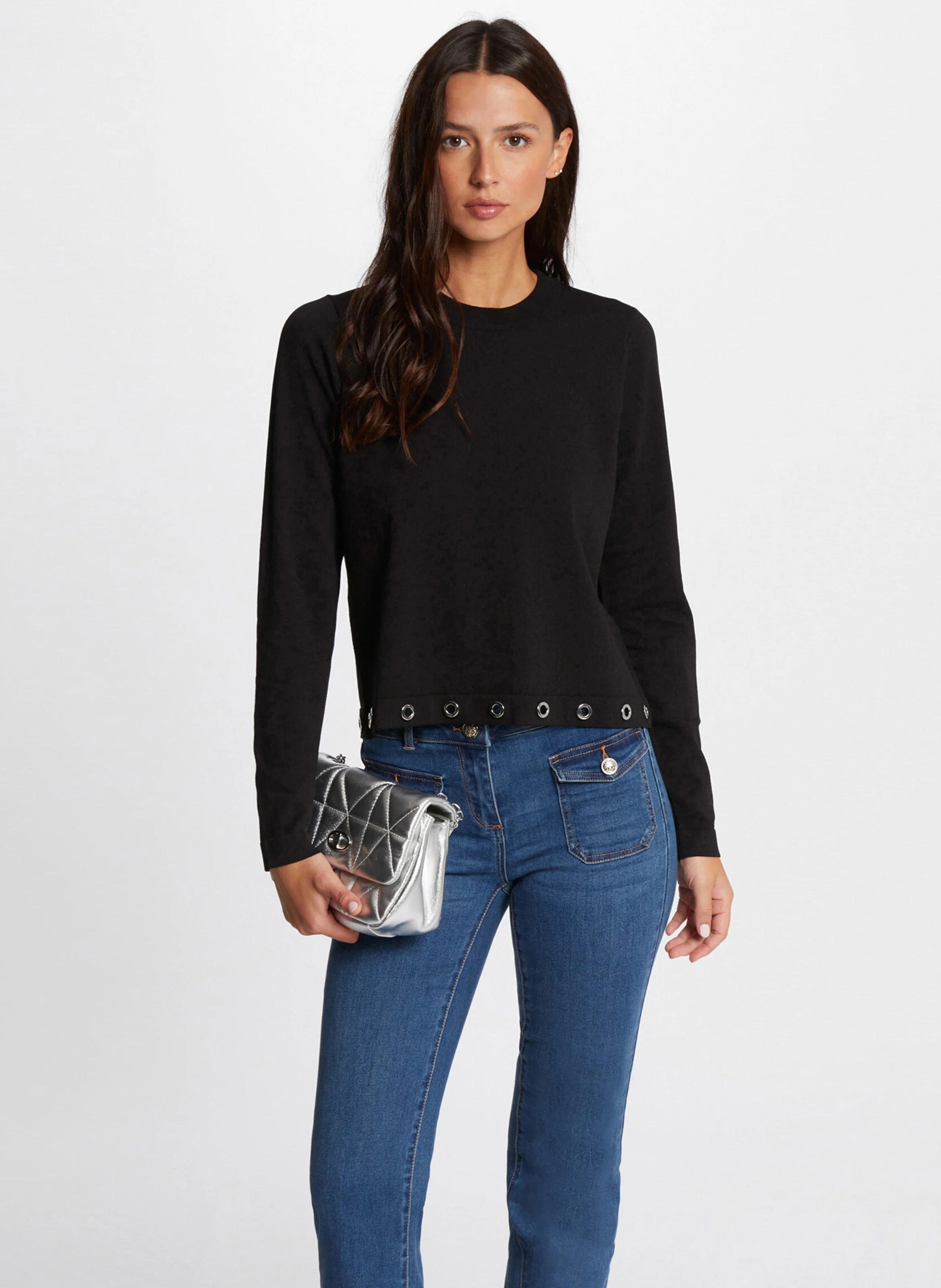 MAYE - Pull col rond| Noir