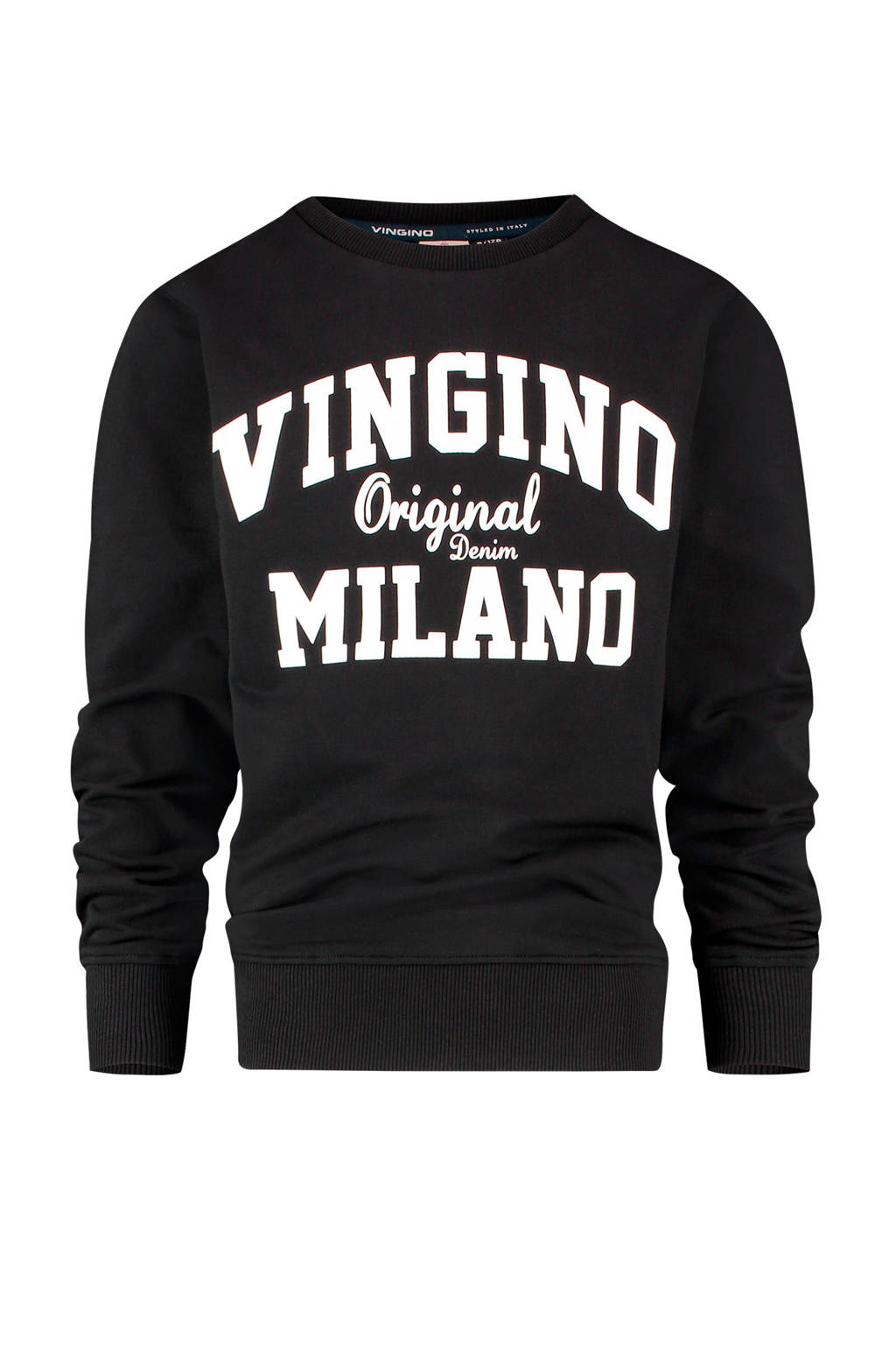 Vingino sweater met logo zwart/wit