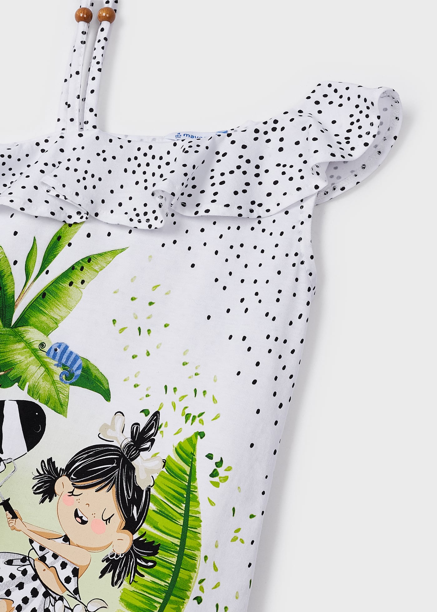 Vestido assimétrico de algodão sustentável para meninas