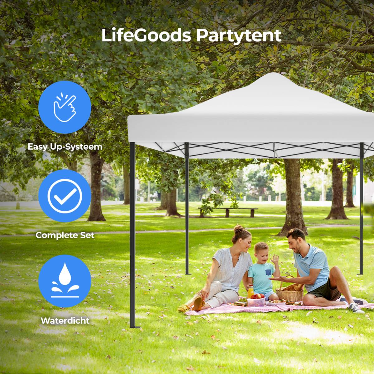 LifeGoods 3x4.5 m  partytent- White