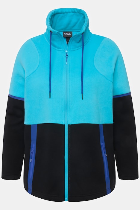Sweatjacke, zweifarbig, Stehkragen, Reißverschlusstaschen