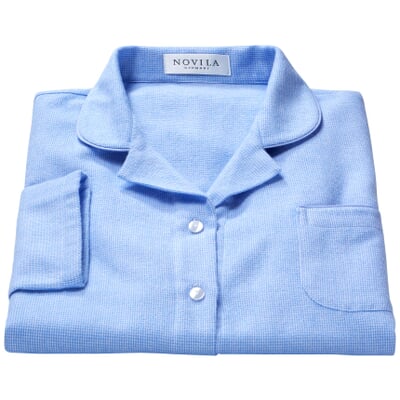 Damen-Flanellpyjama, Hellblau