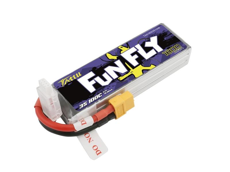 Tattu RC-Akku LiPo 1800 mAh 11.1 V 100C Funfly Softcase 3S LiPo-Akku für Multikopter mit XT60 Stecker