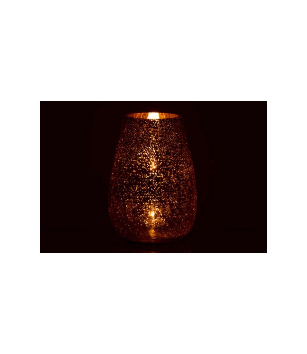 Paris Prix - Photophore Design œuf Craquelé 26cm Or