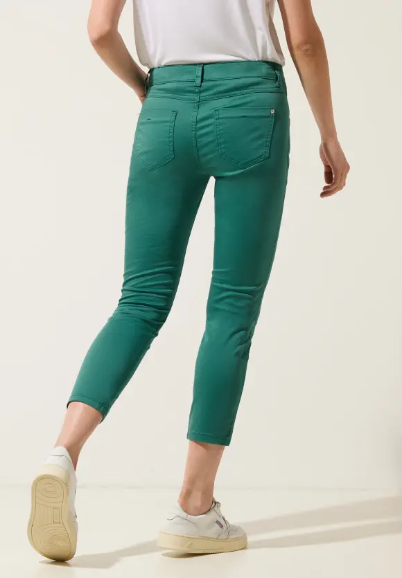 Casual Fit Satinlook Hose - lagoon green