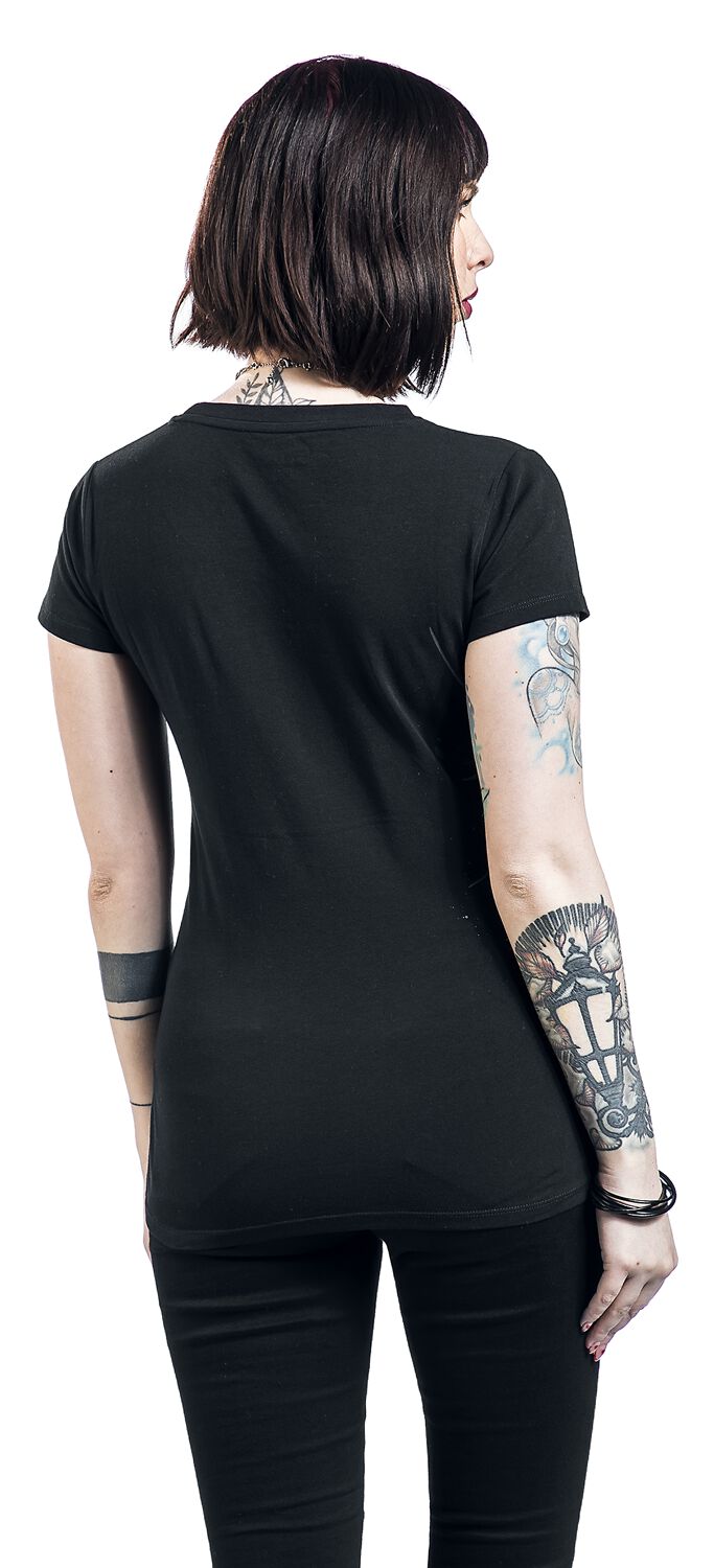 T-Shirt Femme Croquis Corbeau | Black Premium by EMP T-Shirt Manches courtes
