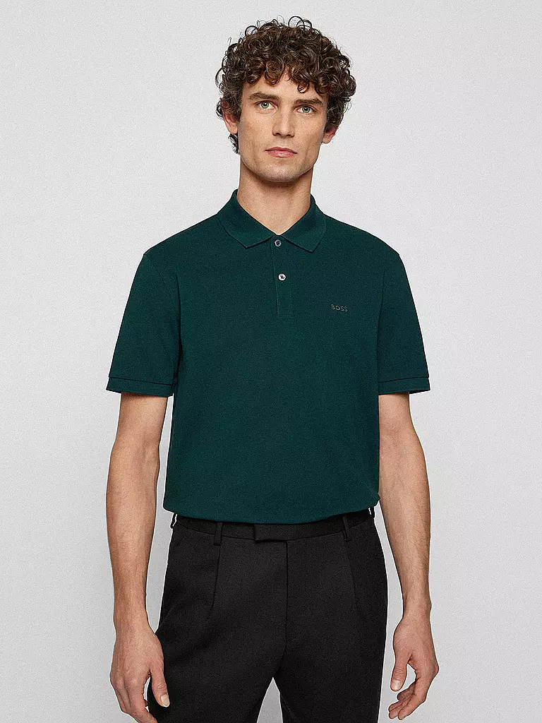 BOSS Poloshirt Regular Fit PALLAS dunkelgrün