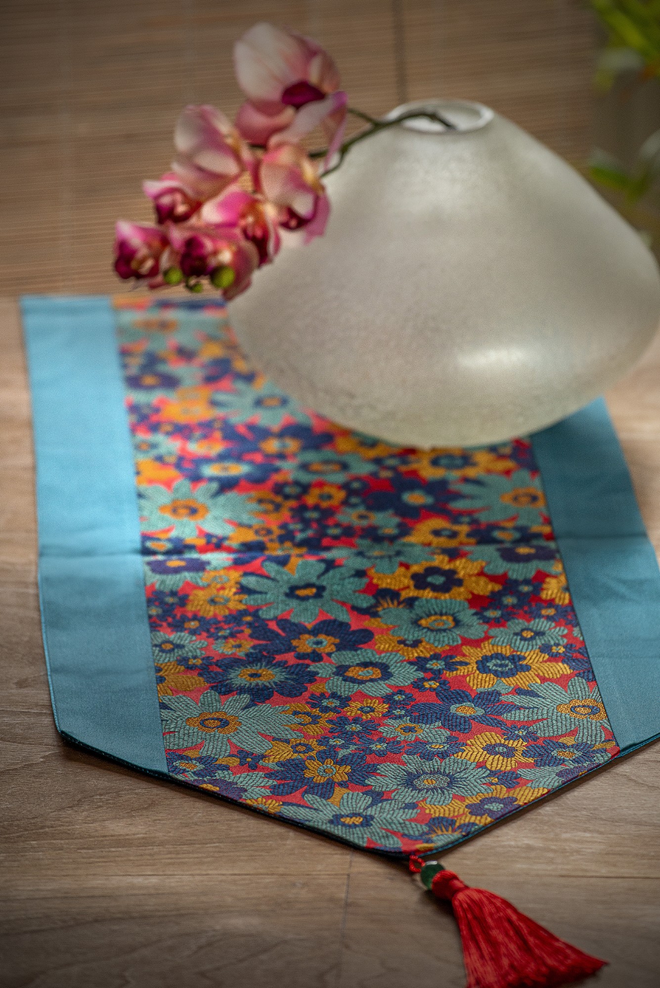 Tischläufer blau-multicolor, L 200 cm, B 33 cm von fischer's lagerhaus
