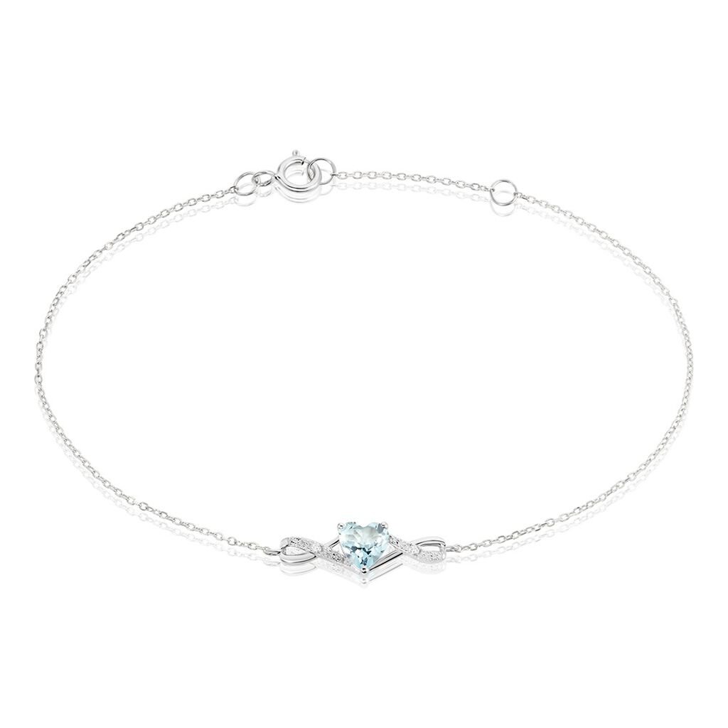 Bracelet Clothilde Or Blanc Topaze Oxyde De Zirconium