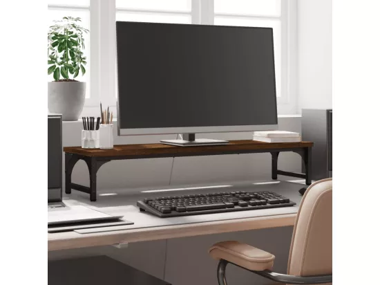 Support de moniteur chêne marron 85x23x15,5cm bois d'ingénierie