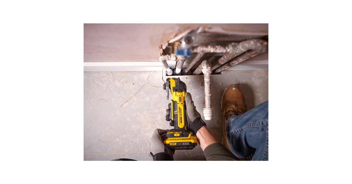 StanleyFATMAX V20 18V Brushless Oscillerende Multitool multifunctioneel gereedschap  (Geel/zwart, Koffer, 2 accu's (2.0Ah) en oplader (2A) inbegrepen)