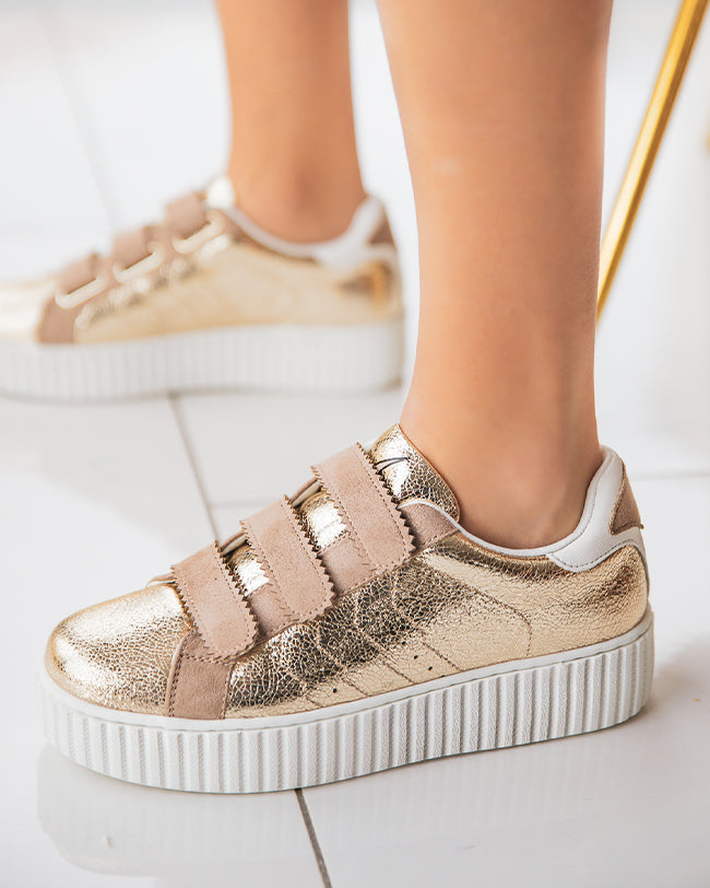 Basket femme dorée creepers à scratch - CL35 GOLD