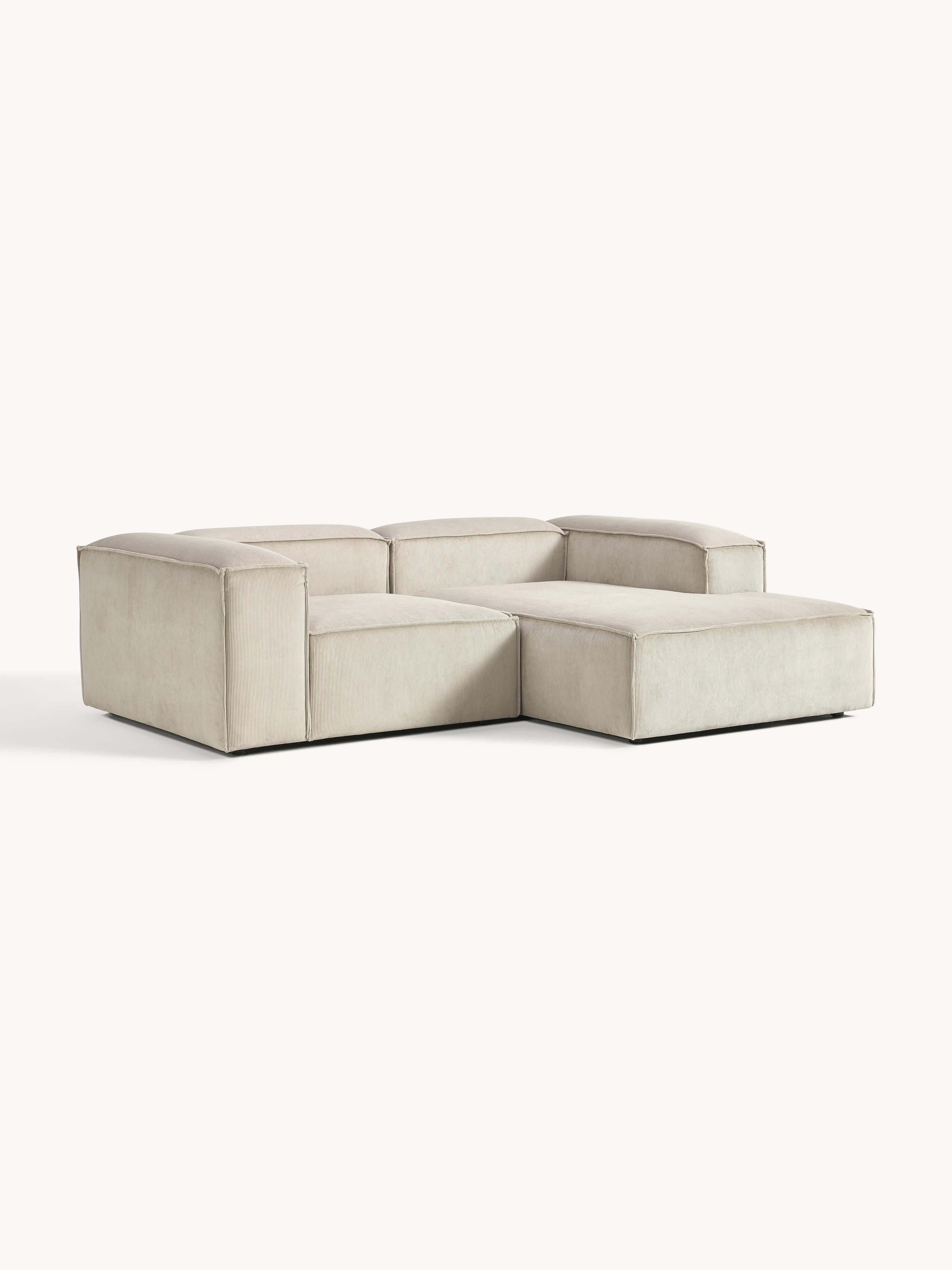 Ribfluwelen modulaire hoekbank Lennon (2-zits)
