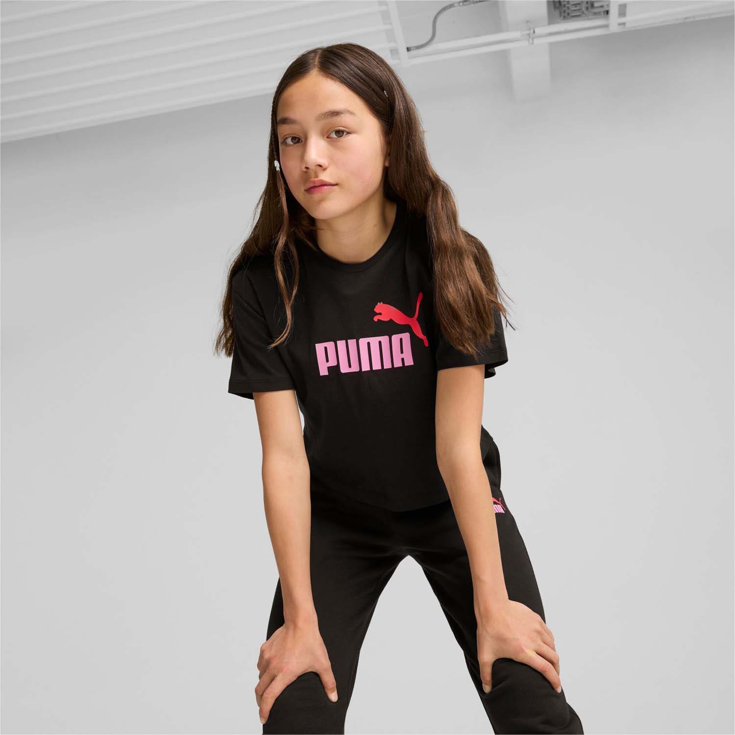 PUMA  Girls Logo Cropped Tee
