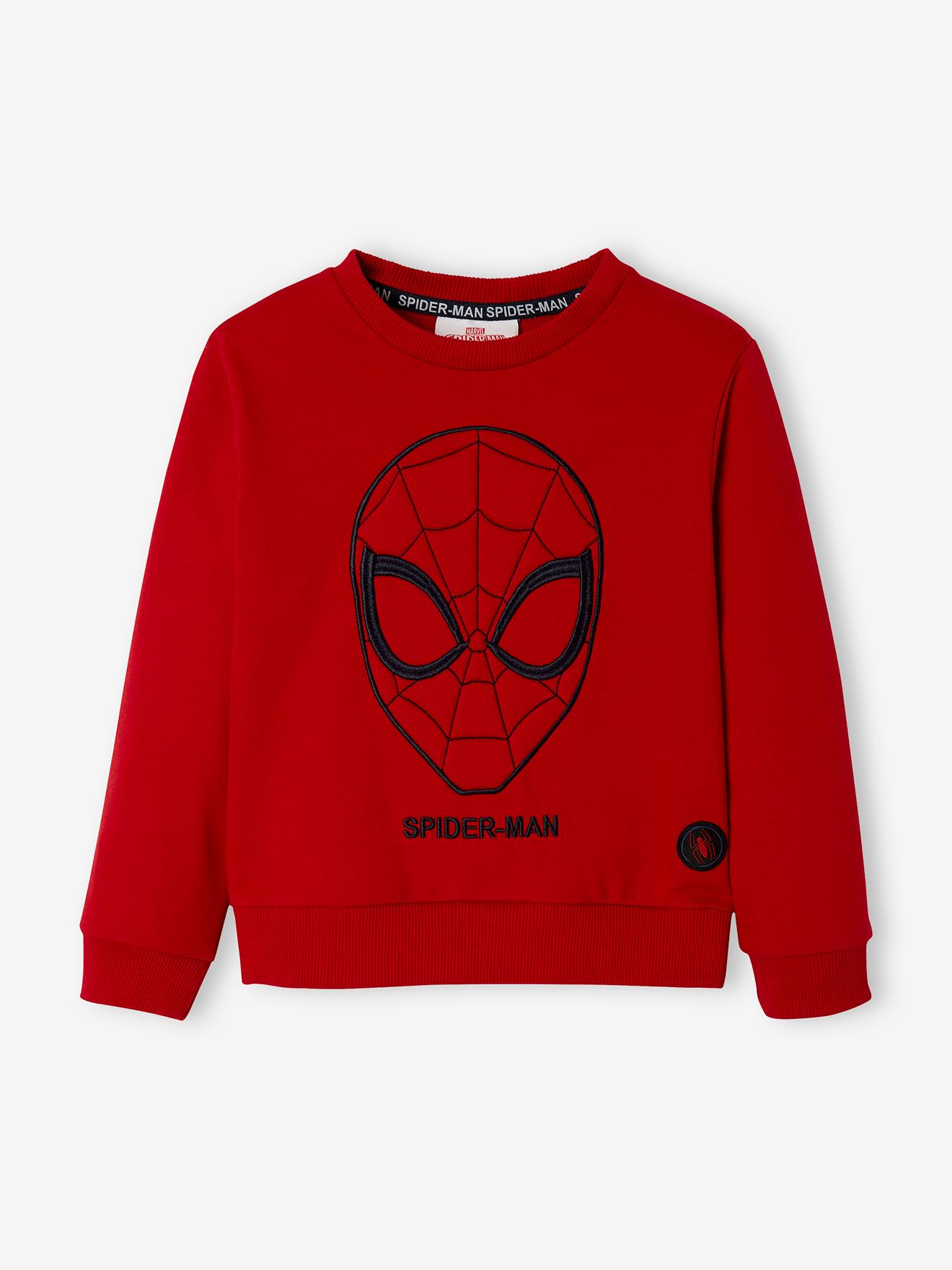Moletom de lã vermelho vivo liso do Homem-Aranha® com estampas.