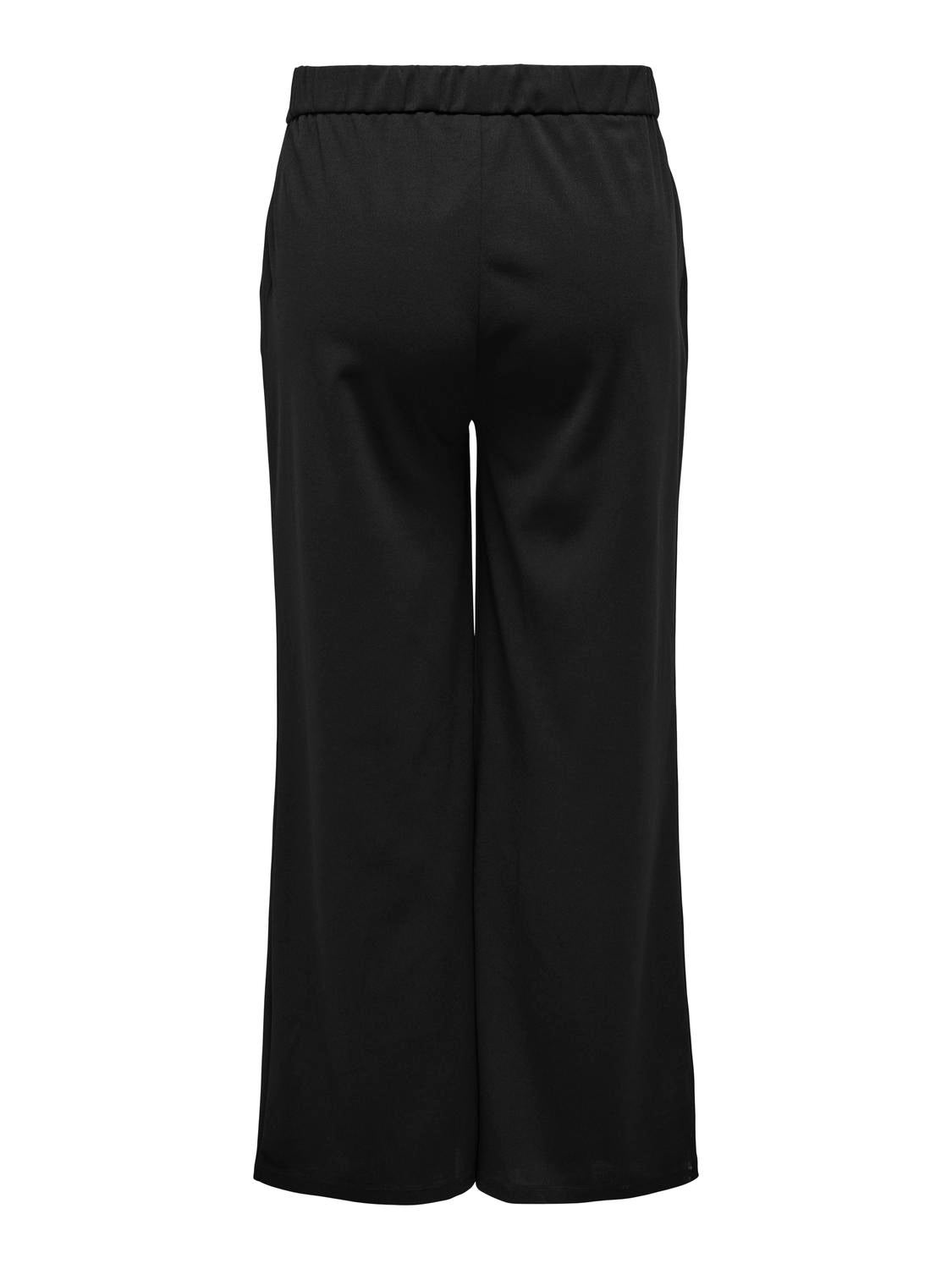 CARSANIA Normal geschnitten Hose mit weitem Beinschnitt Black