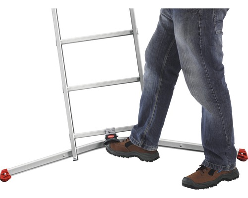Hailo ProfiLot combiladder met LOT-systeem, aluminium, 2 x 6 + 1 x 5 sporten