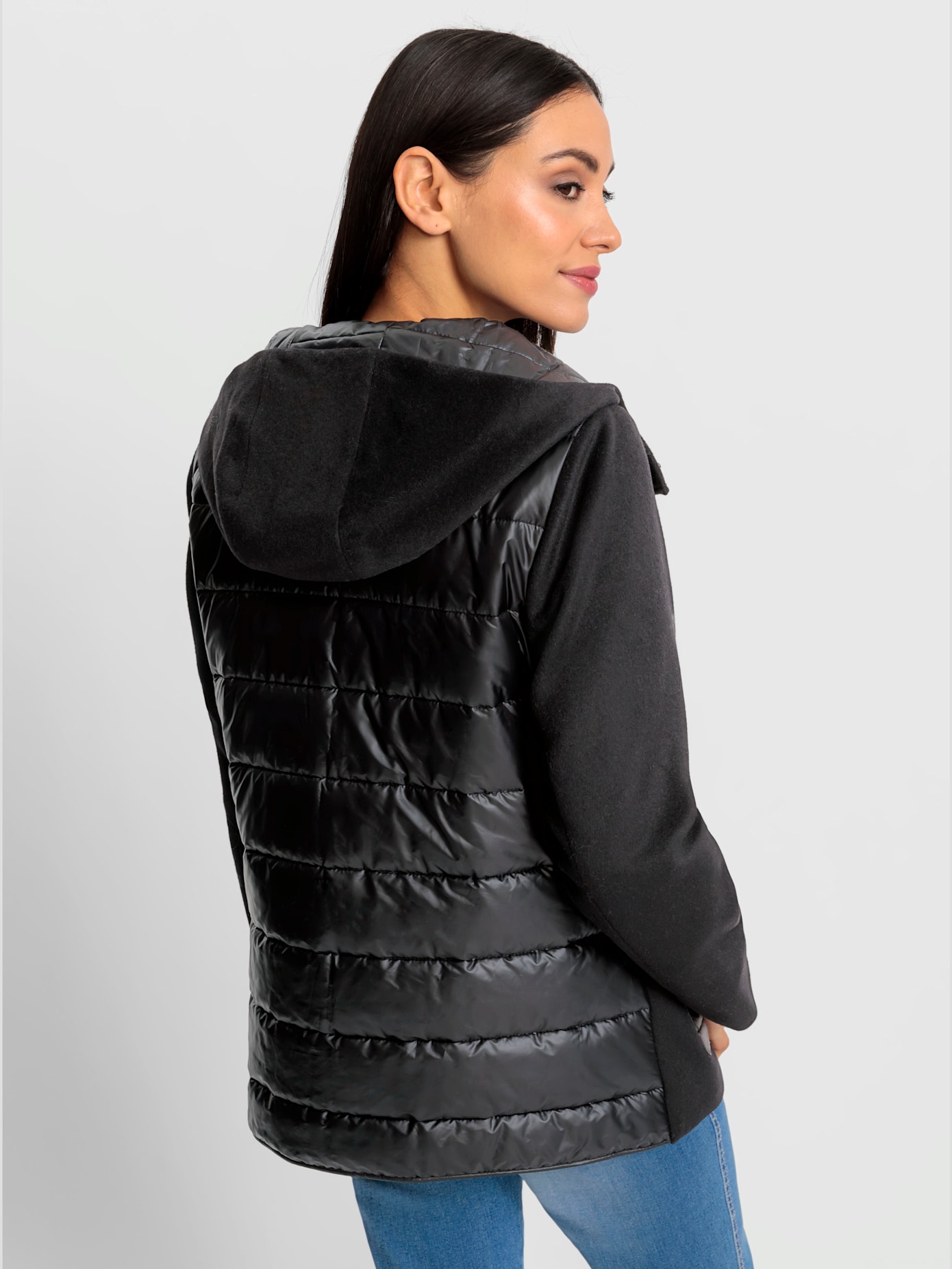 Veste d'extérieur mélange de matières tendance