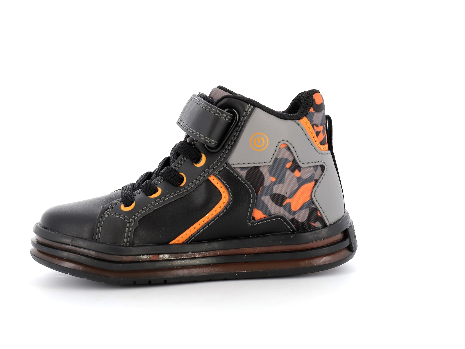 Geox-J PAWNEE BOY-J16FGA Matières combinées Noir Orange